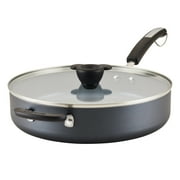Farberware Disney Monochrome 4.5 Quart Ceramic Nonstick Saute Pan with Tempered Glass Lid and Helper Handle, Dishwasher Safe, Black