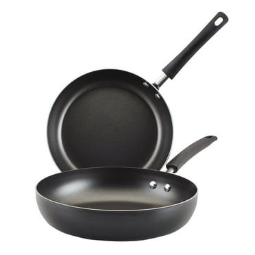 Farberware Easy Clean 2 Piece Aluminum Nonstick Deep Frying Pan Set, Black