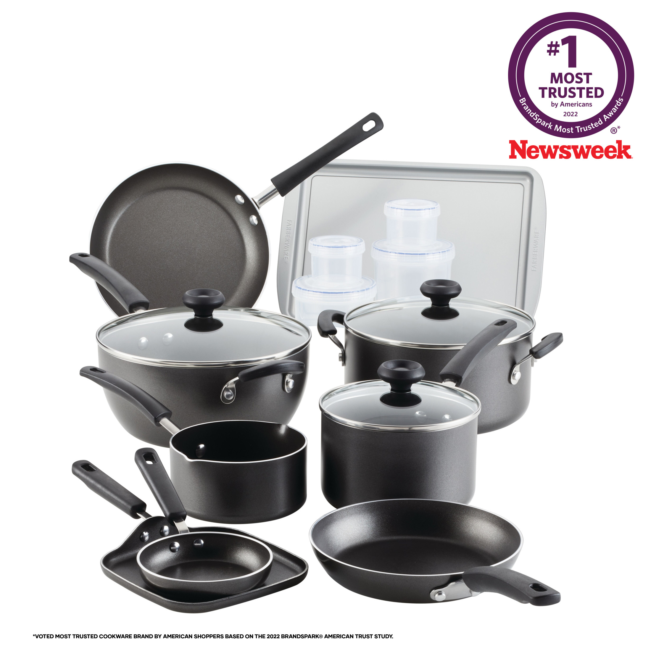 Gotham Steel 20 Piece Pots and Pans Set, Nonstick Ceramic Coating ...