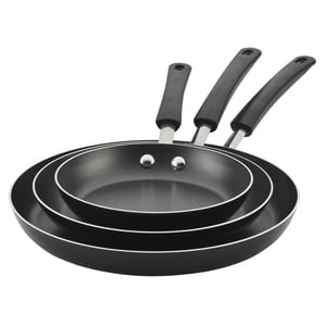 Farberware Easy Clean 3-Piece Nonstick Frying Pan Set, Black