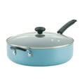 thumbnail image 1 of Farberware Easy Clean 6 Quart Nonstick Jumbo Cooker / Saute Pan / Chef's Pan with Tempered Glass Lid, Dishwasher Safe, Aqua, 1 of 12