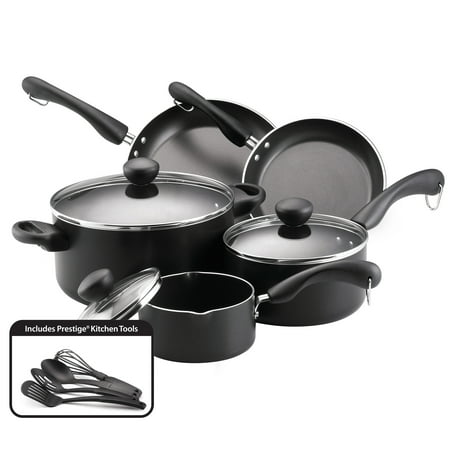 Farberware Easy Clean Aluminum Dishwasher Safe Nonstick Cookware Set, 12 Piece