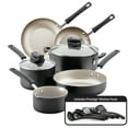 thumbnail image 1 of Farberware Easy Clean Steam Vent Aluminum Nonstick Cookware Set, 14-Piece, Black, 1 of 8