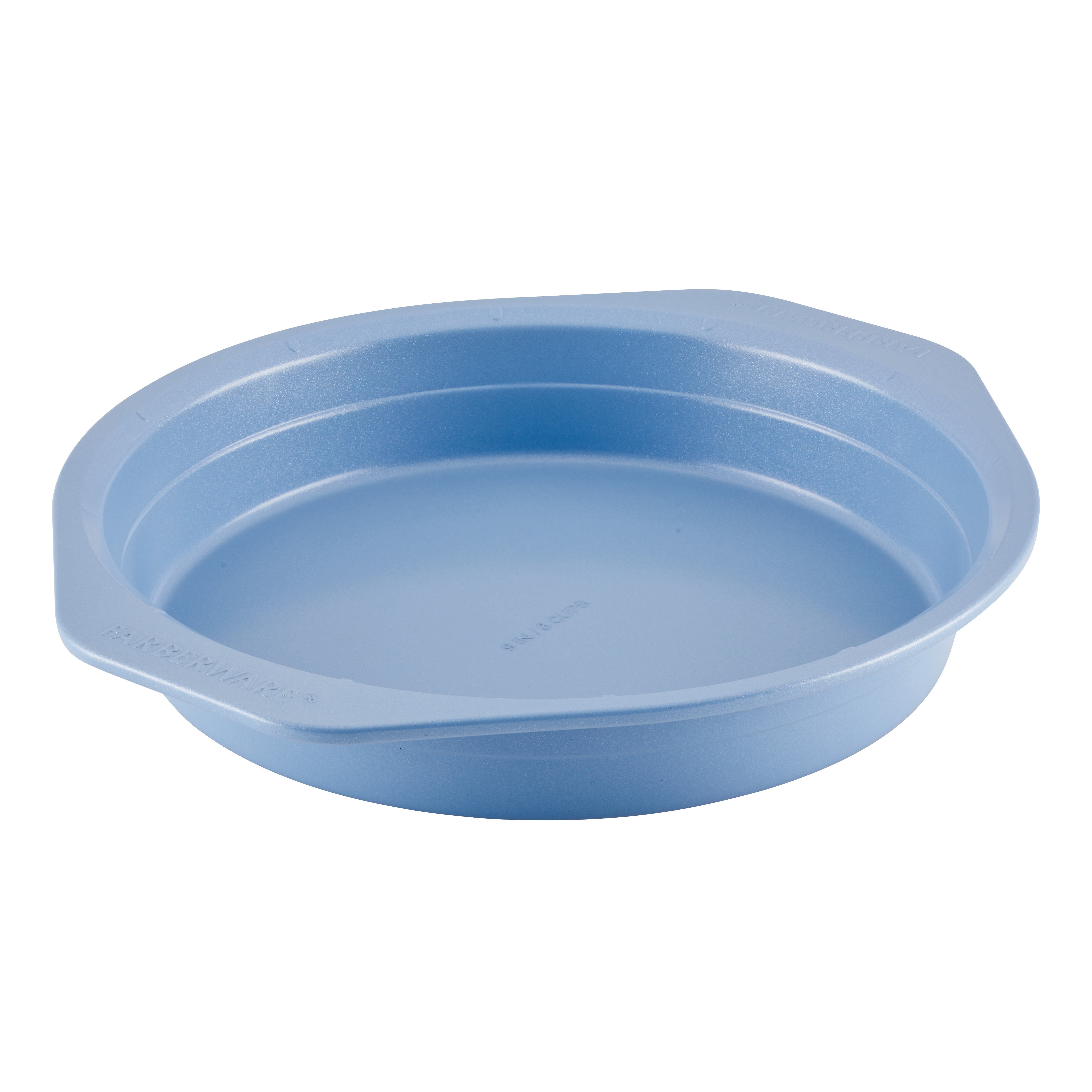 Farberware Easy Solutions 9 Inch Nonstick Round Cake Pan Features Easy Guide Markings, Dishwasher Safe and Oven Safe to 450°F, Blue