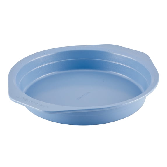 Farberware Easy Solutions 9 Inch Nonstick Round Cake Pan Features Easy Guide Markings, Dishwasher Safe and Oven Safe to 450°F, Blue