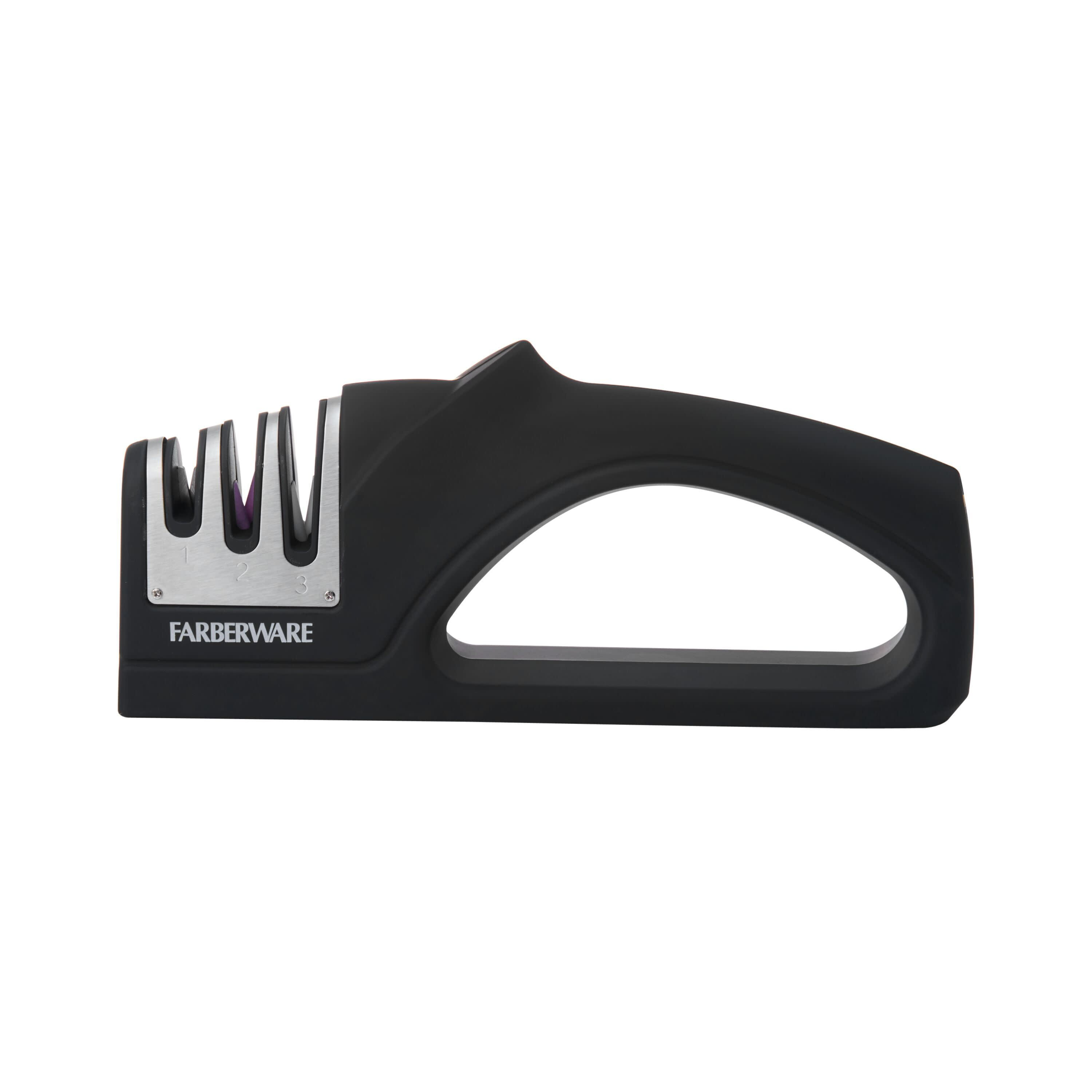 Farberware Edgekeeper 3 Stage Handheld Kitchen Knife Sharpener in Black