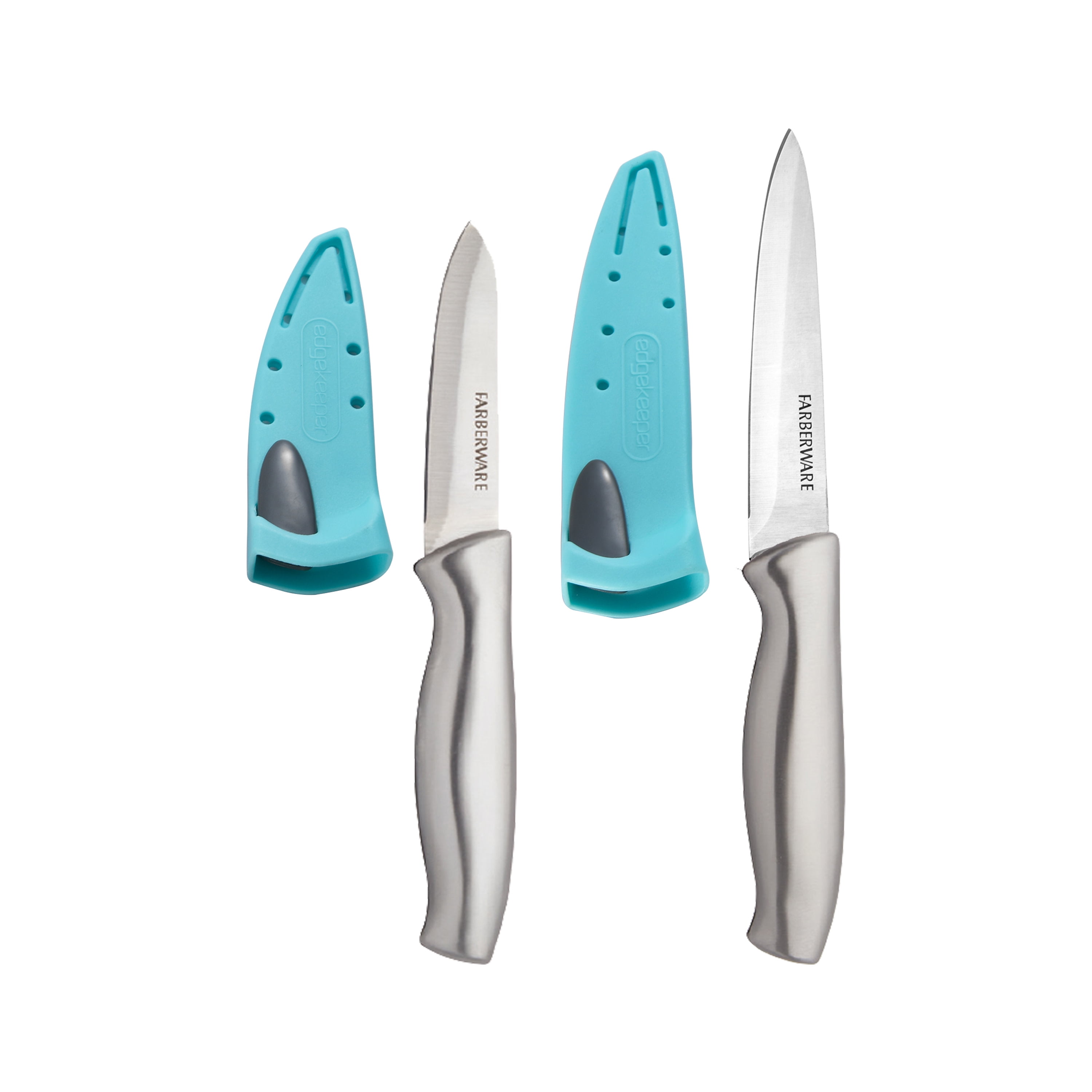 Farberware Stainless Steel Chef Knife Set, 4-Piece, Blue