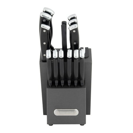 Farberware Edgekeeper Classic 14-Piece Graphite Knife Block Set with Built-In Knife Sharpener