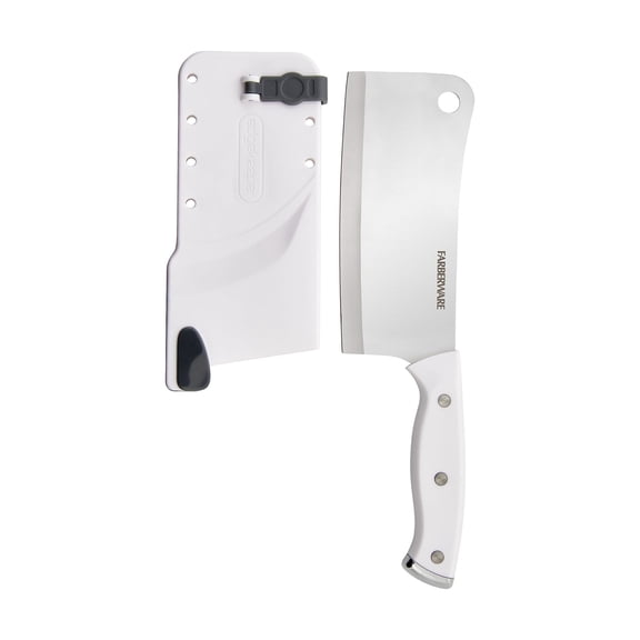 Farberware Edgekeeper 6-Inch Cleaver Knife - Triple Riveted High-Carbon Stainless Steel Blade, Built-in Sharpener in Protective Cover, Ergonomic Handle for Chopping & Dicing