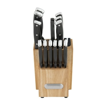 Farberware Edgekeeper Triple Riveted Knife Block Set with Built in Sharpener 14-piece in Black