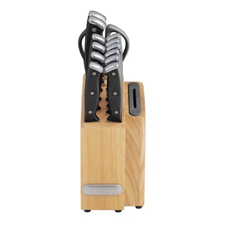 Farberware Edgekeeper Triple Riveted Slim Knife Block Set with Built in Sharpener 14-piece in Black