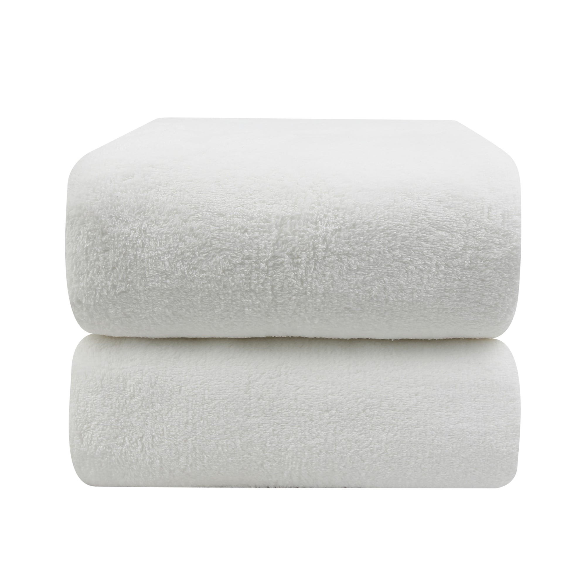 Farberware FBT-001-BW-2 Bright White Coral Fleece-Bath Towel - 2PC