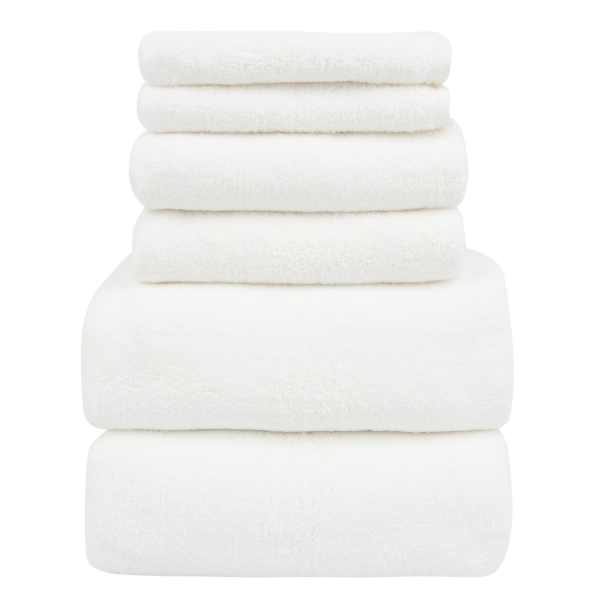 Farberware FBT-001-BW-7 Bright White Coral Fleece-Bath Towel - 6PC