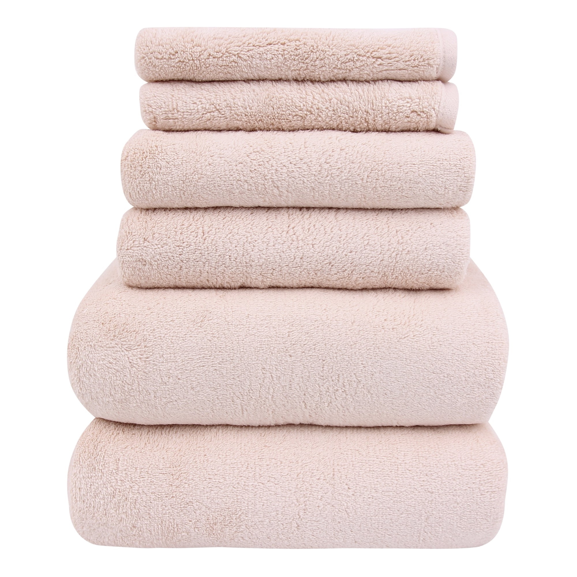 Farberware FBT-001-S-7 Silver Peony Coral Fleece-Bath Towel - 6PC
