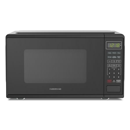 Farberware FMGZ09BKA 0.9 Cu. Ft. Microwave Oven, 900W, Digital Control, LED Display, 6 Cooking Presets, Black