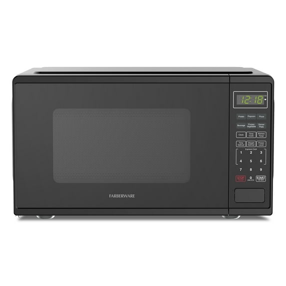 Farberware FMGZ09BKA 0.9 Cu. Ft. Microwave Oven, 900W, Digital Control, LED Display, 6 Cooking Presets, Black