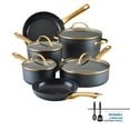 thumbnail interactive-video image 1 of Farberware Forged Induction 12 Pcs Ceramic Nonstick Set with Cooking Tools, Dishwasher Safe and Oven Safe to 500°F, Black, 1 of 15
