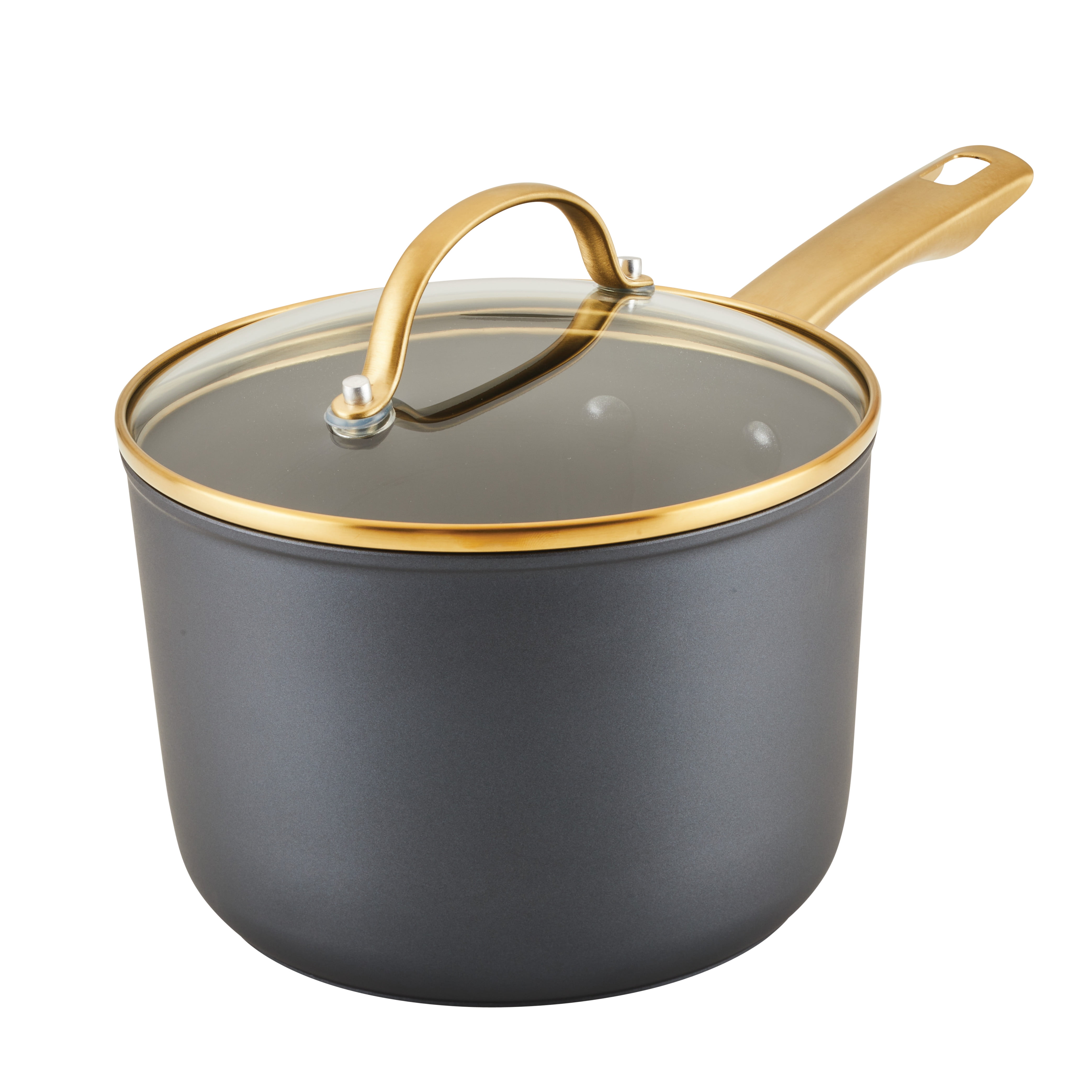 Farberware Forged Induction Ceramic Nonstick Saucepan with Lid, 3 Quart, Black