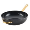 Farberware Forged Induction 12 Inch Ceramic Nonstick Stir-Fry Pan with Helper Handle, Dishwasher Safe and Oven Safe to 500°F, Black