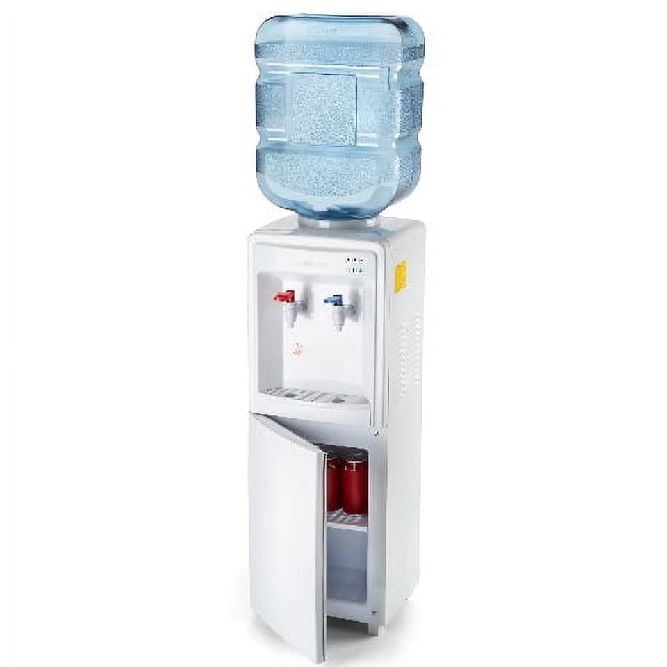 Farberware Freestanding Compact Water Cooler Hot and Cold Dispenser, White
