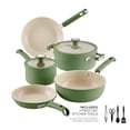thumbnail image 1 of Farberware TrueCook 12pc Ceramic Cookware Set, Dishwasher and Oven Safe, Green, 1 of 18