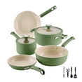 thumbnail image 1 of Farberware TrueCook 12pc Ceramic Cookware Set, Dishwasher and Oven Safe, Green, 1 of 18