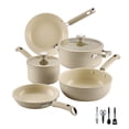 thumbnail image 1 of Farberware TrueCook 12pc Ceramic Cookware Set, Dishwasher and Oven Safe, Taupe, 1 of 18