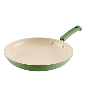 Farberware TrueCook 12.25in Ceramic Frying Pan, Dishwasher and Oven Safe, Green