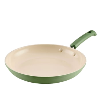 Farberware TrueCook 12.25in Ceramic Frying Pan, Dishwasher and Oven Safe, Green