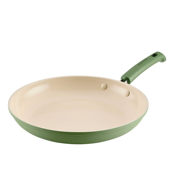 Farberware TrueCook 12.25in Ceramic Frying Pan, Dishwasher and Oven Safe, Green