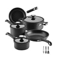 thumbnail image 1 of Farberware TrueCook 12pc Cookware Set, Dishwasher and Oven Safe, Black, 1 of 17