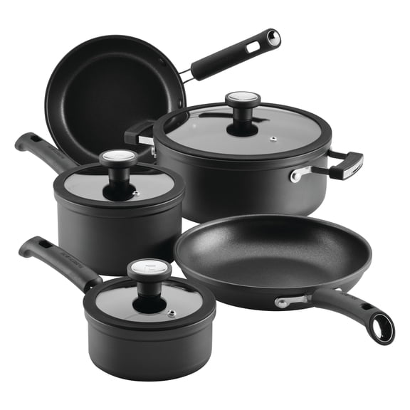 Farberware TrueCook 12pc Cookware Set, Dishwasher and Oven Safe, Black