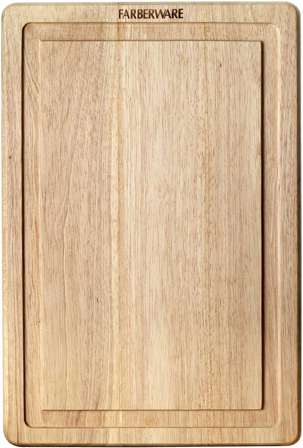 Farberware Hardwood Cutting Board with Drip Groove Trench, 12-Inch-by-18-Inch