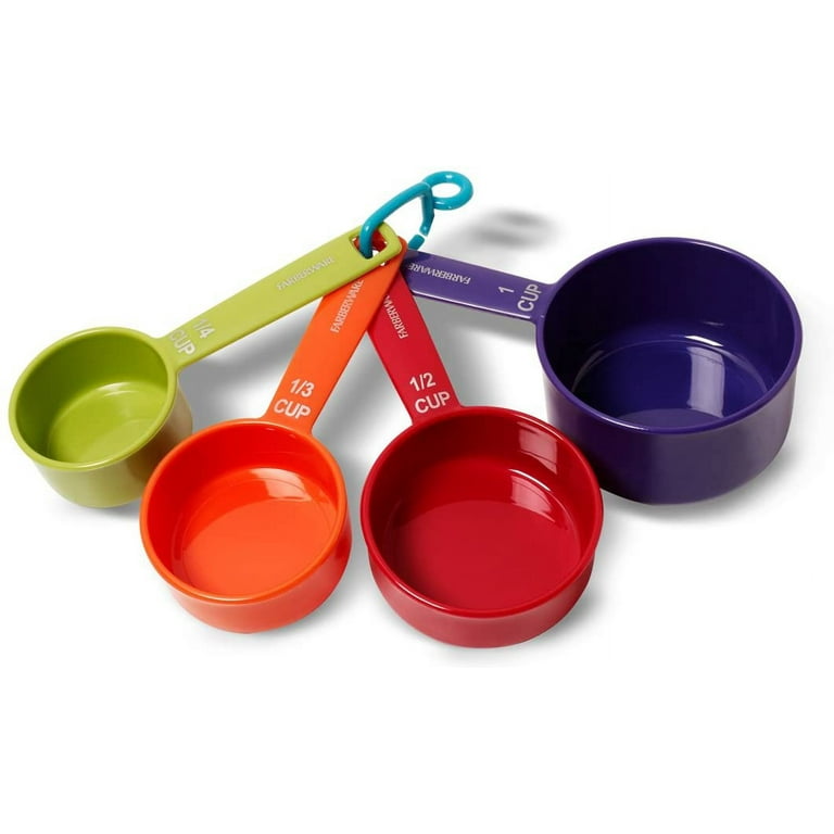 Plastic Measuring Cups Set of 4 (1/4, 1/2, 1/3, 1 Cup)