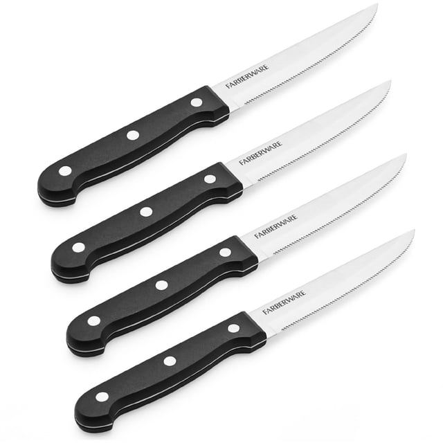 Farberware Never Needs Sharpening 4-Piece 4.5 in Steak Knife Set