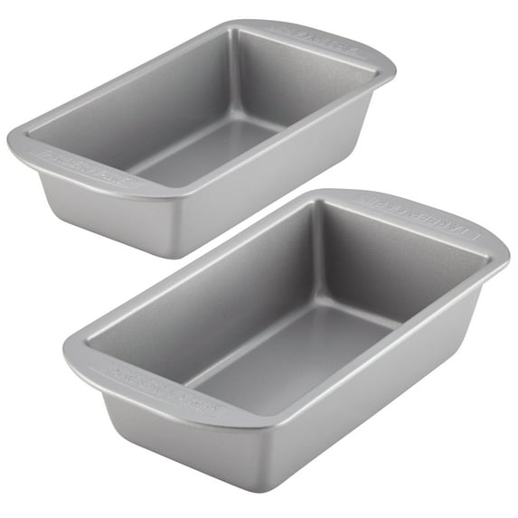 Farberware Nonstick 2 Piece Bakeware Bread and Meat Loaf Pan Set, Gray
