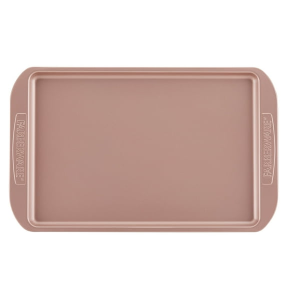 Farberware Bakeware 10x15 Inch Nonstick Cookie Pan, Dishwasher Safe and Oven Safe to 450°F, Rose Gold