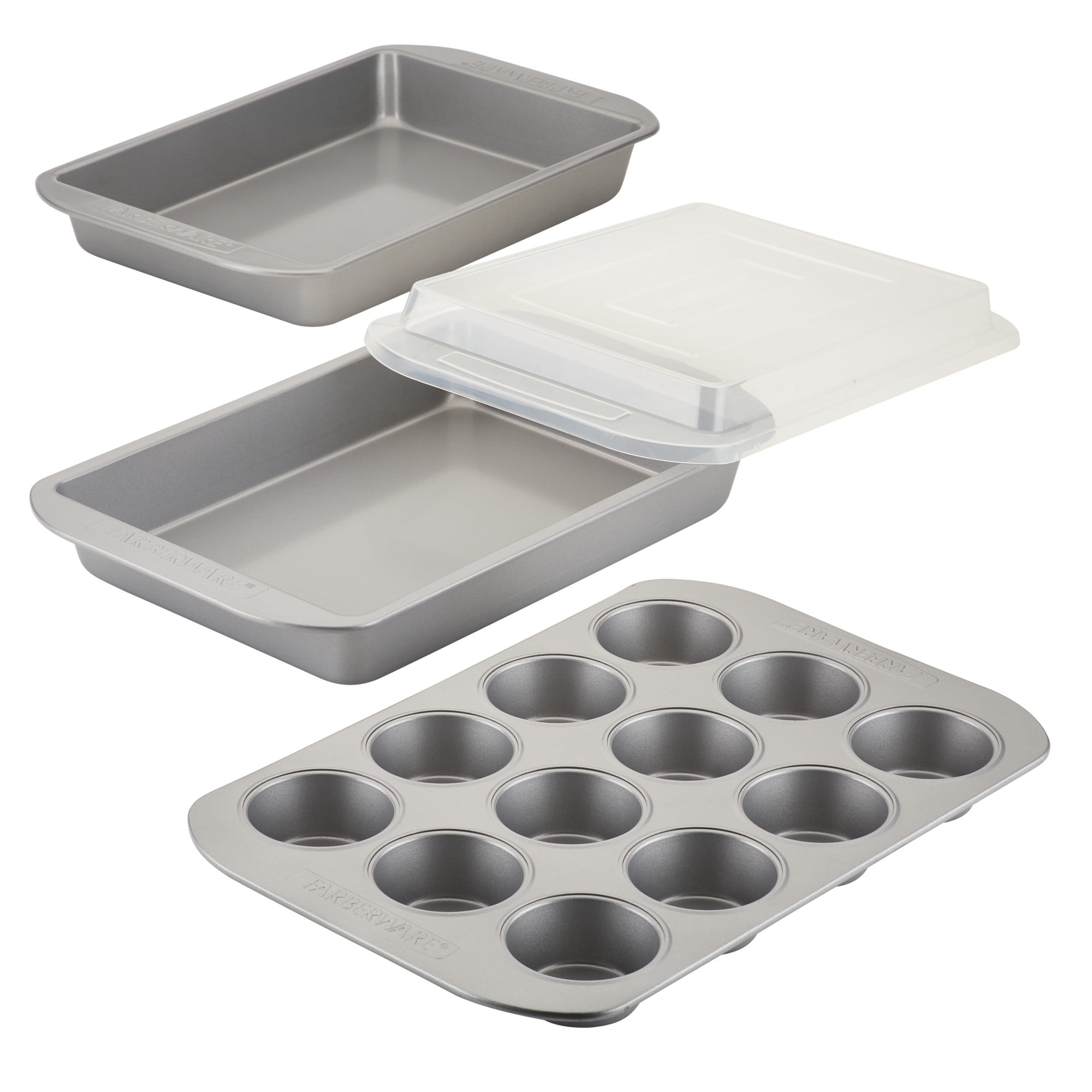 Farberware Nonstick Bakeware Set, Nonstick Cookie Sheets / Baking Sheets -  2 Piece, Gray