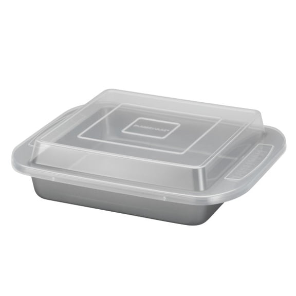 Farberware Bakeware 9in Nonstick Square Cake Pan with Lid, Gray