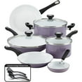 thumbnail image 1 of Farberware PURECOOK 12-Piece Ceramic Nonstick Pots and Pans Set/Cookware Set, Lavender, 1 of 5