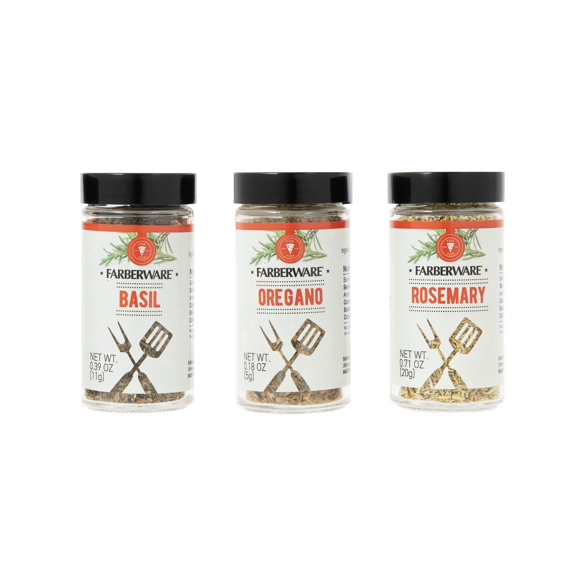 Farberware Pizza Spice Blend MSF2 Set (Basil, Oregano, Rosemary) In