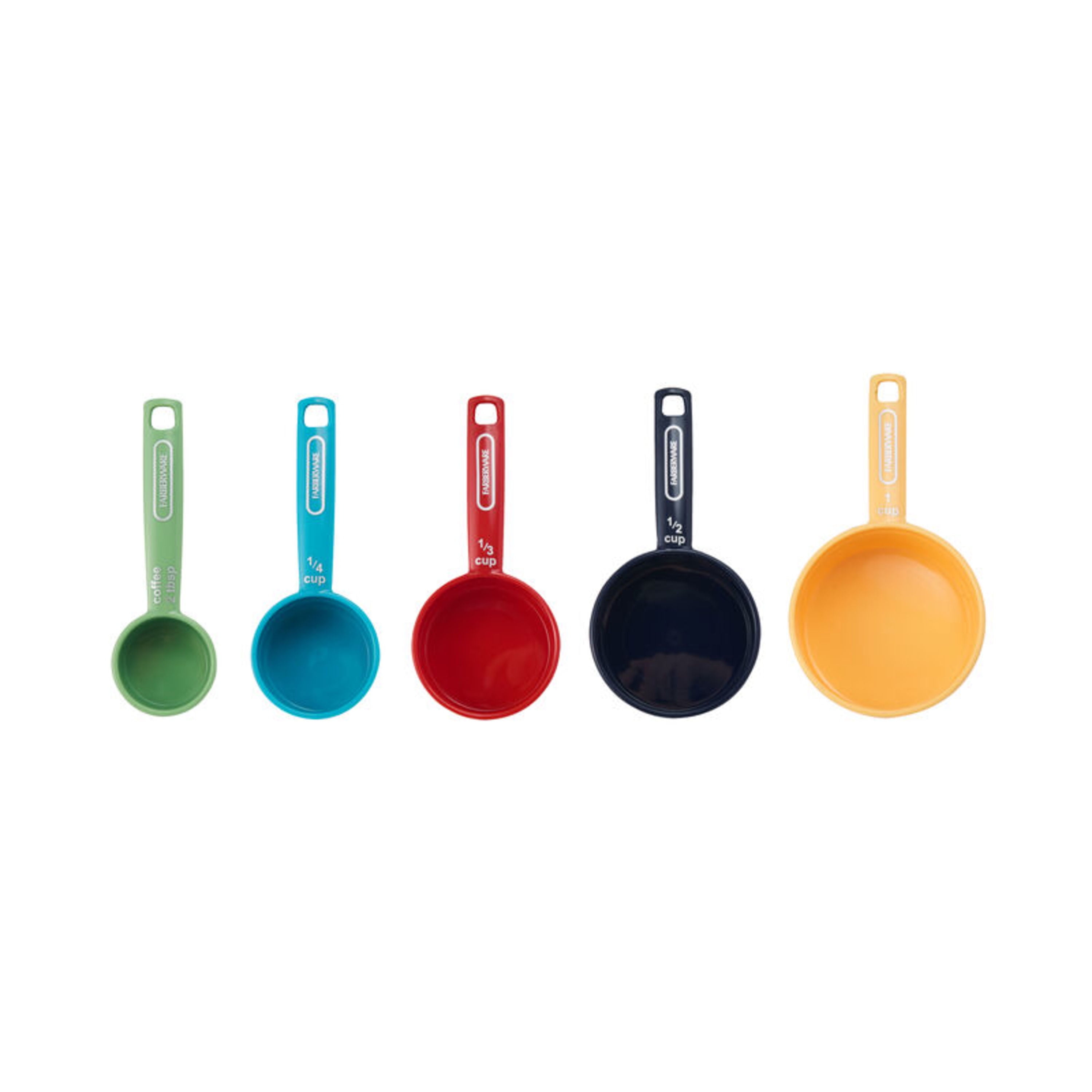 Professional Plastic Measuring Cups with Coffee Spoon, Set of 5