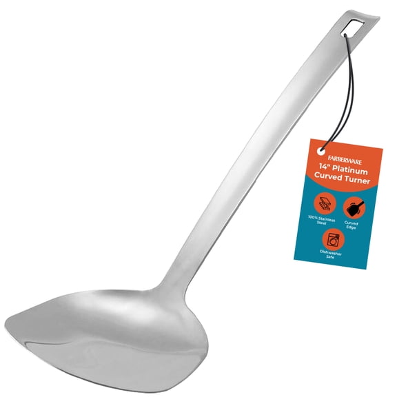 Farberware Platinum 14" Stainless Steel Curved Turner for Cooking & Serving