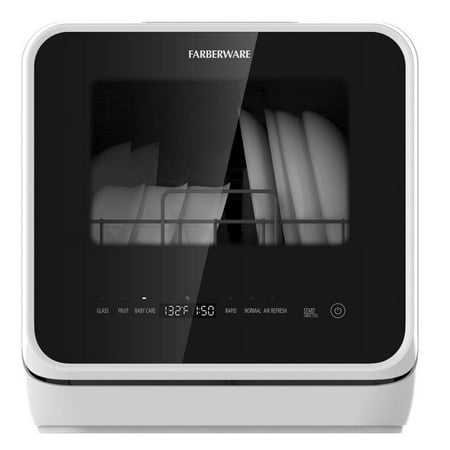 Farberware Countertop Dishwasher, Portable Dishwasher with Built-In Water Tank and 6-Place Setting Capacity