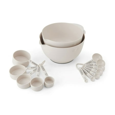 Farberware Pro 14 Piece Recycled Plastic Baking Set with Mixing Bowl Beige