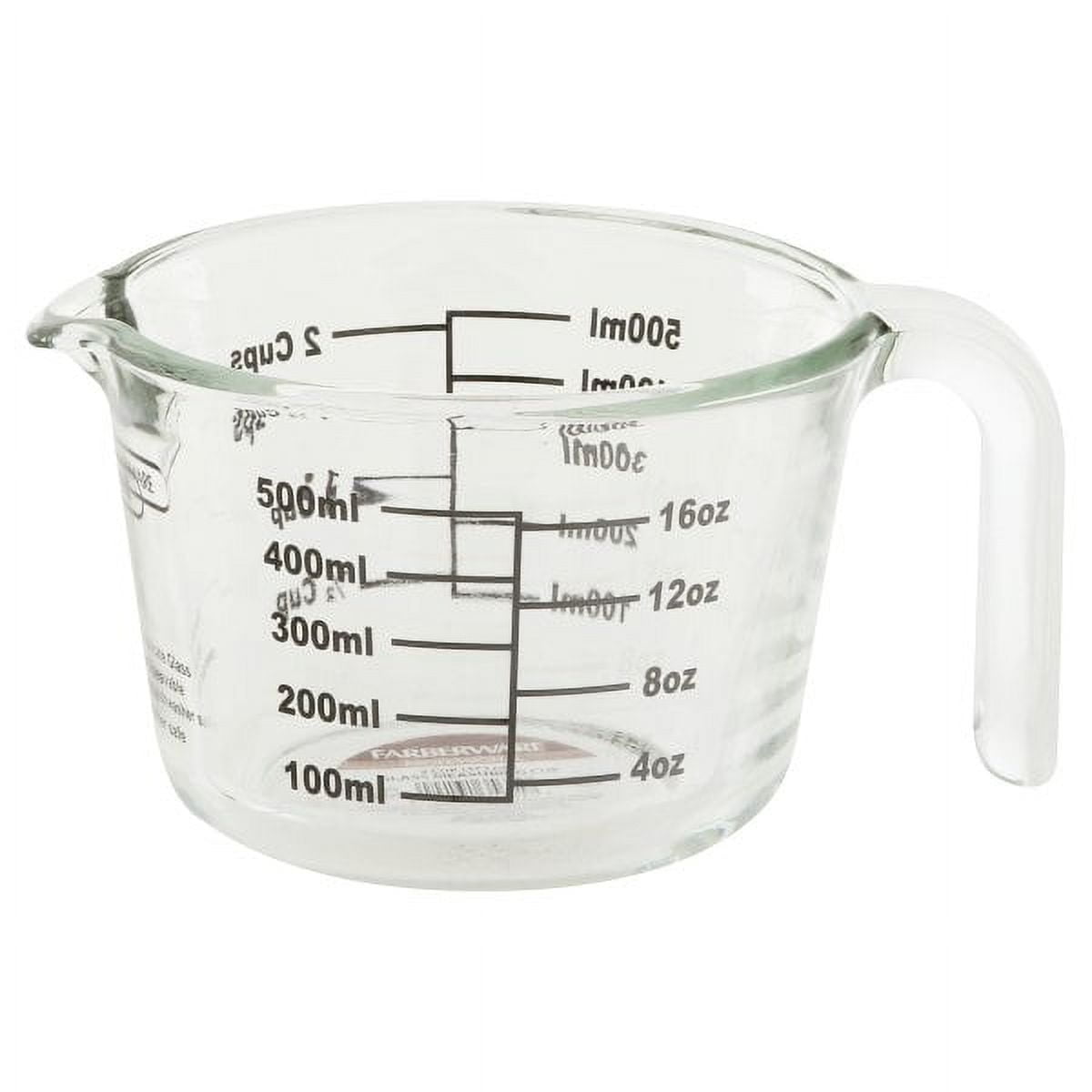 Clear Borosilicate Glass 2-Cup Measuring Cup with Easy Grip Handle