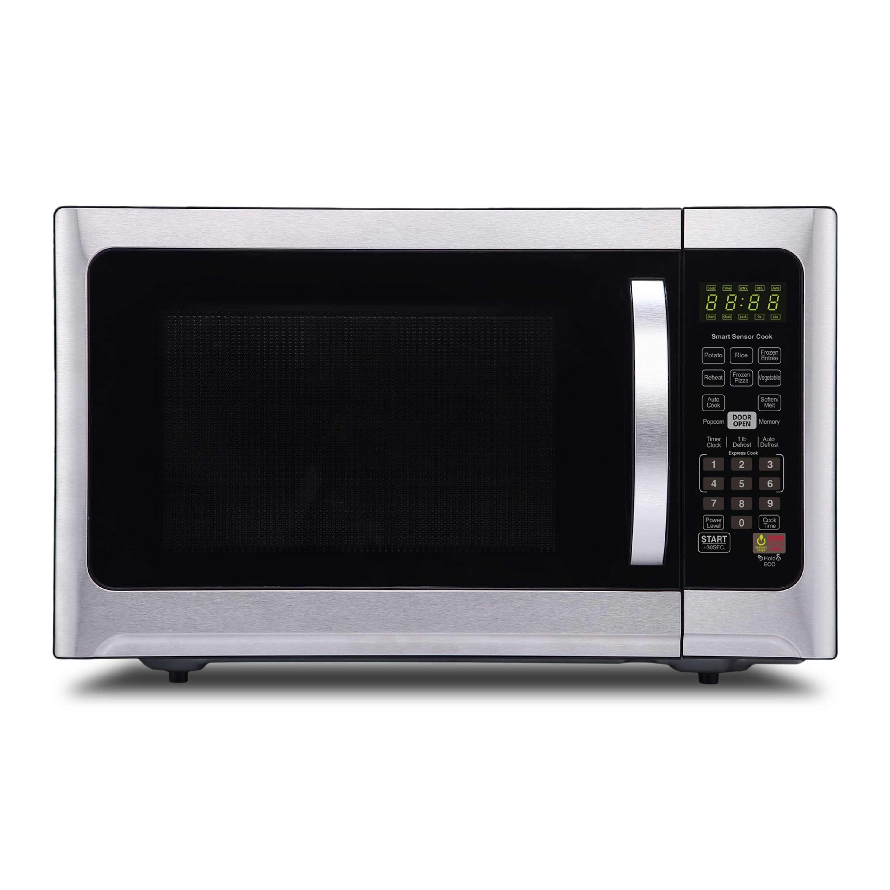 Farberware 1.2 cu. ft. 1100W Compact Microwave Oven with LED Display, Black/Stainless Steel