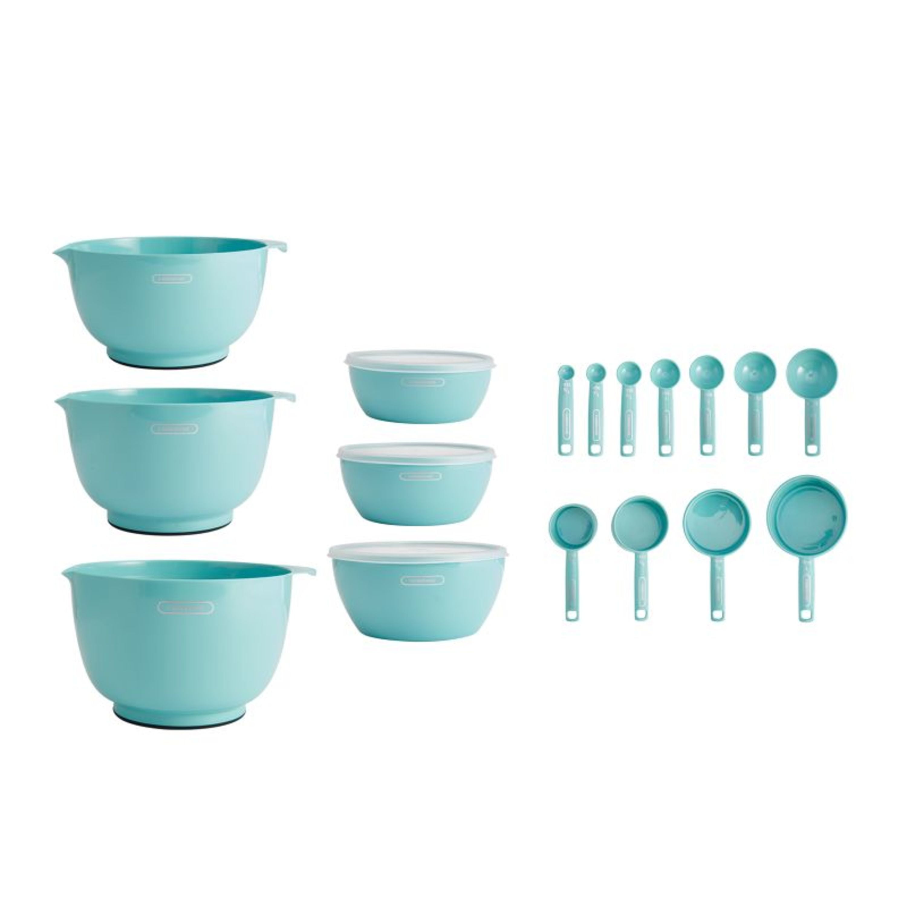 Kitchenaid Set of 7 Plastic Mixing and Prep Bowls in Aqua Sky