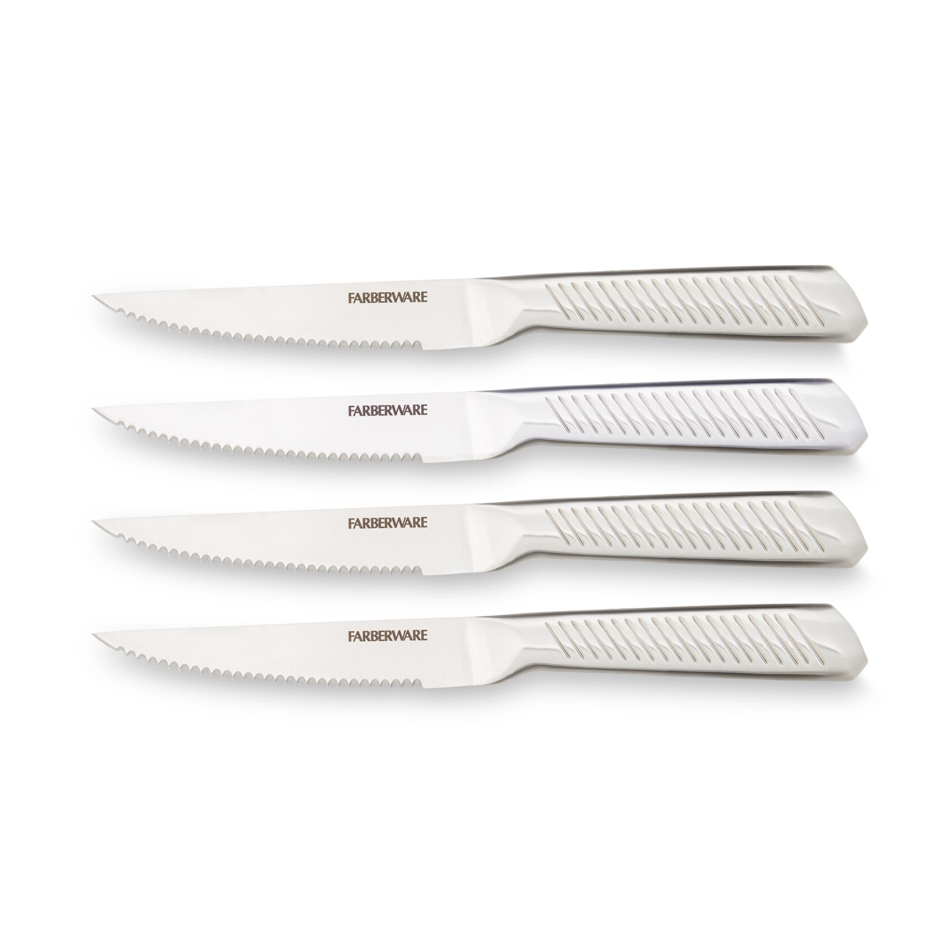 Farberware 4pc Laguiole Steak Knife Set White/Silver