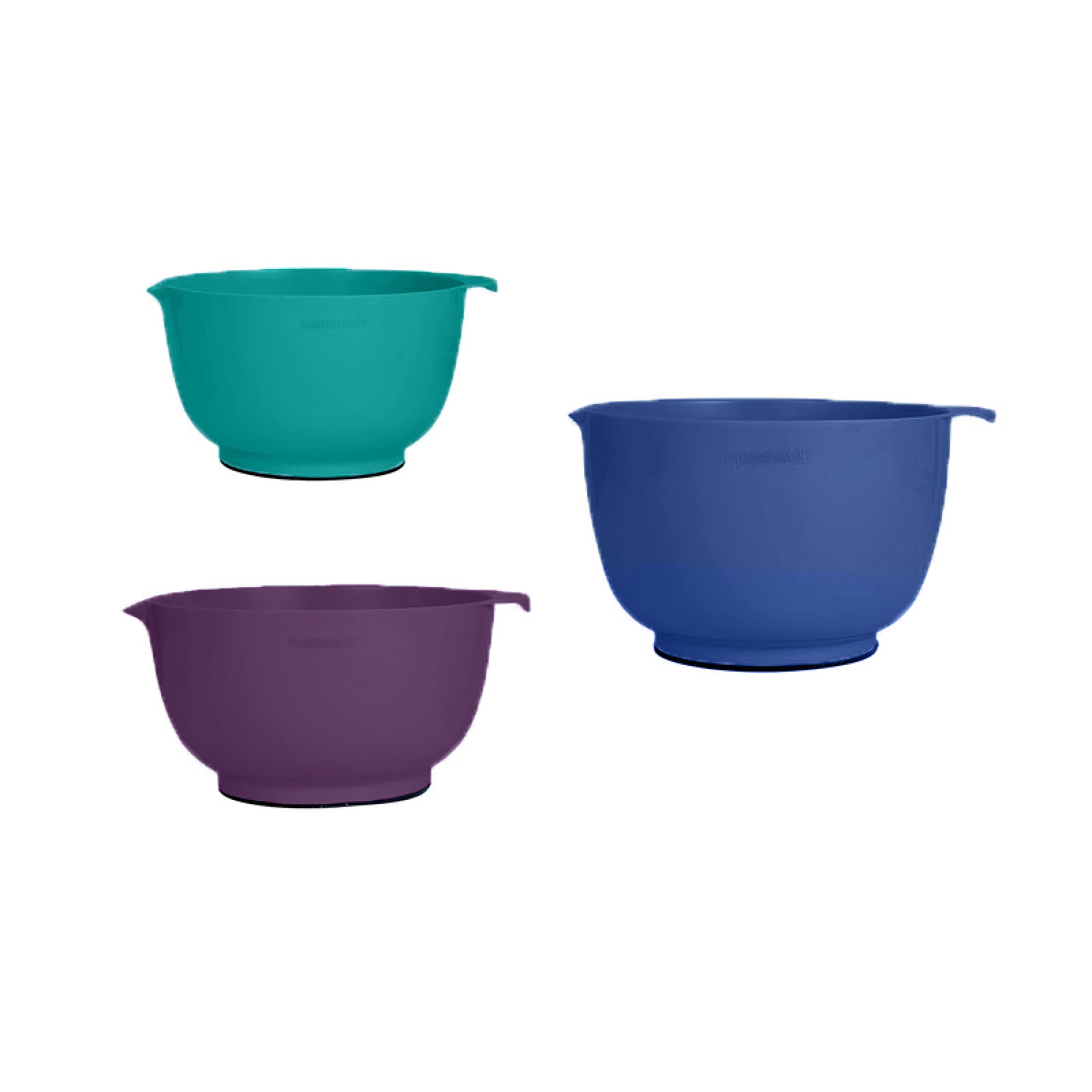 Farberware Professional Set of 3 Mixing Bowls in Blue, Purple, Teal